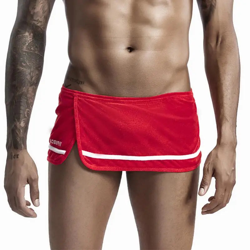 #PB Men's Pajamas Sleep Bottoms Side Slit Home Lounge Casual Shorts - passionbarn.com