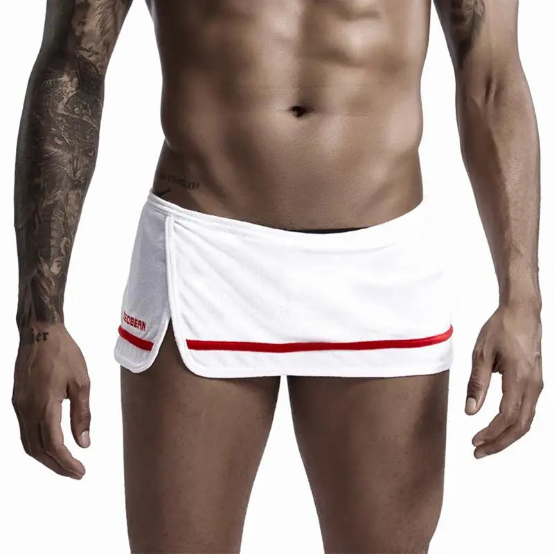 #PB Men's Pajamas Sleep Bottoms Side Slit Home Lounge Casual Shorts - passionbarn.com