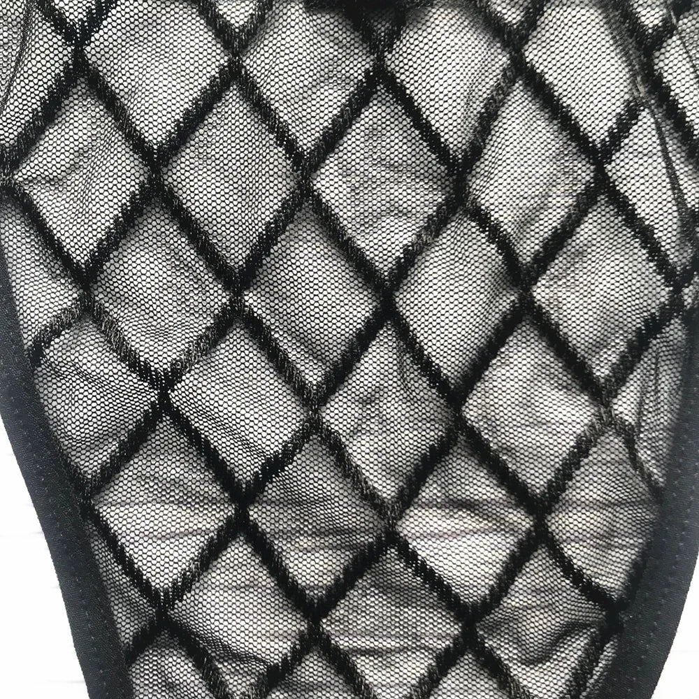 #PB Black Men's Underwear Briefs Fishnet Transparent Underwear