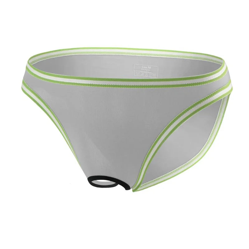 #PB Men Briefs Transparent Ice Silk Man Pantie