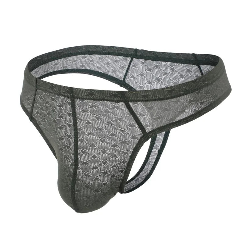 #PB Underwear Men Transparent Thong G-String Ice Silk Lingerie Underpants