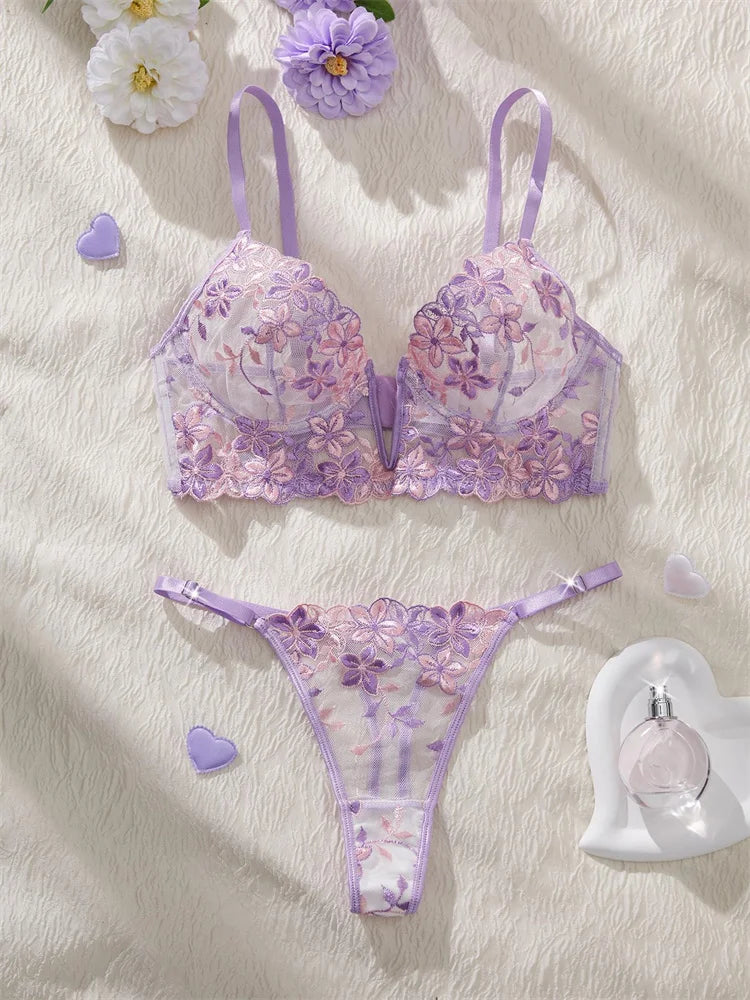 #PB Romantic Purple Lingerie Set - passionbarn.com