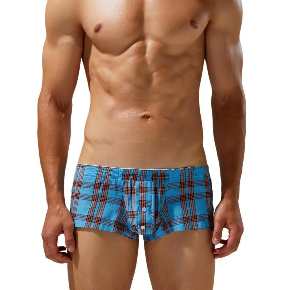 #PB Men's Plaid Boxer Shorts Cotton