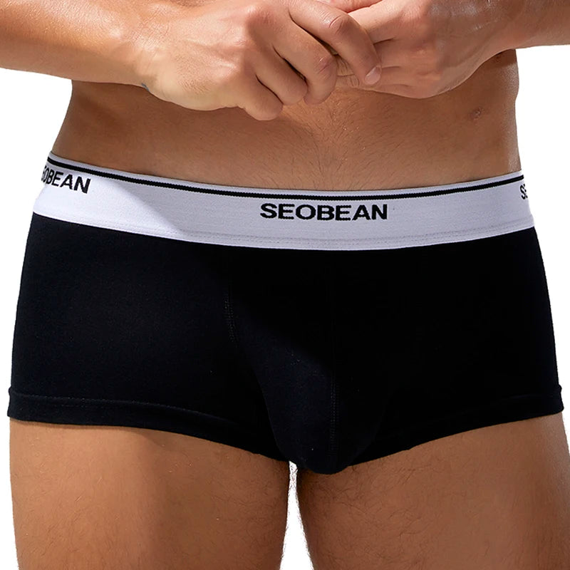 #PB Men's Cotton Underwear Boxers Solid Underwear - passionbarn.com