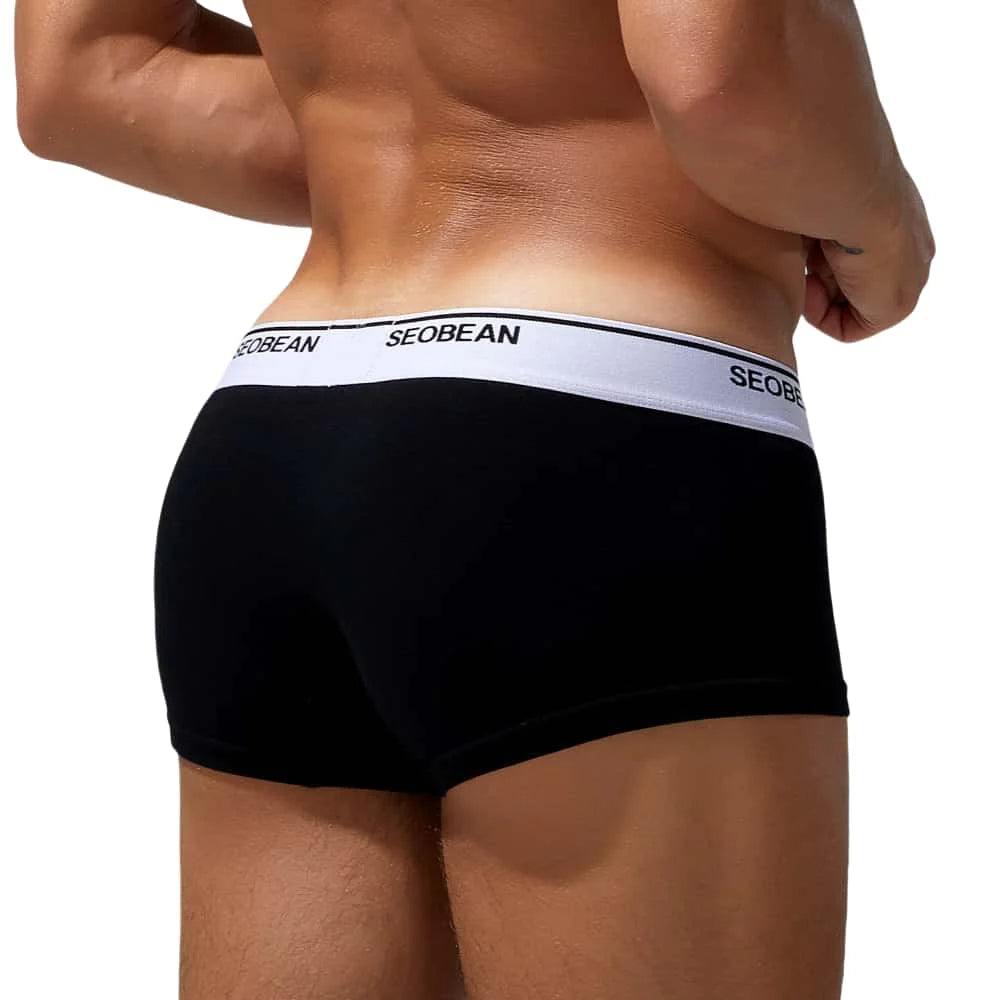 #PB Men's Cotton Underwear Boxers Solid Underwear - passionbarn.com