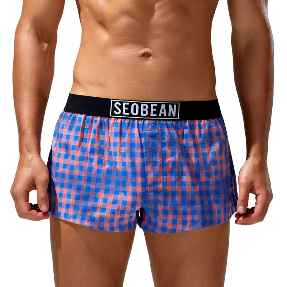 #PB Men's Cotton Plaid Underwear