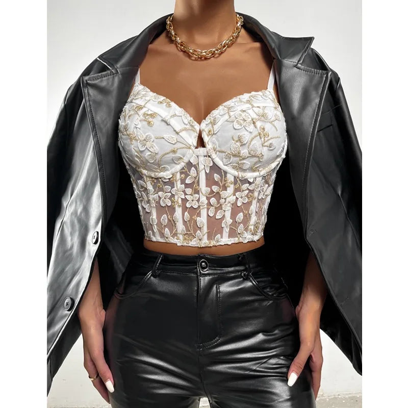 #PB Floral Embroidery Cami Top - passionbarn.com
