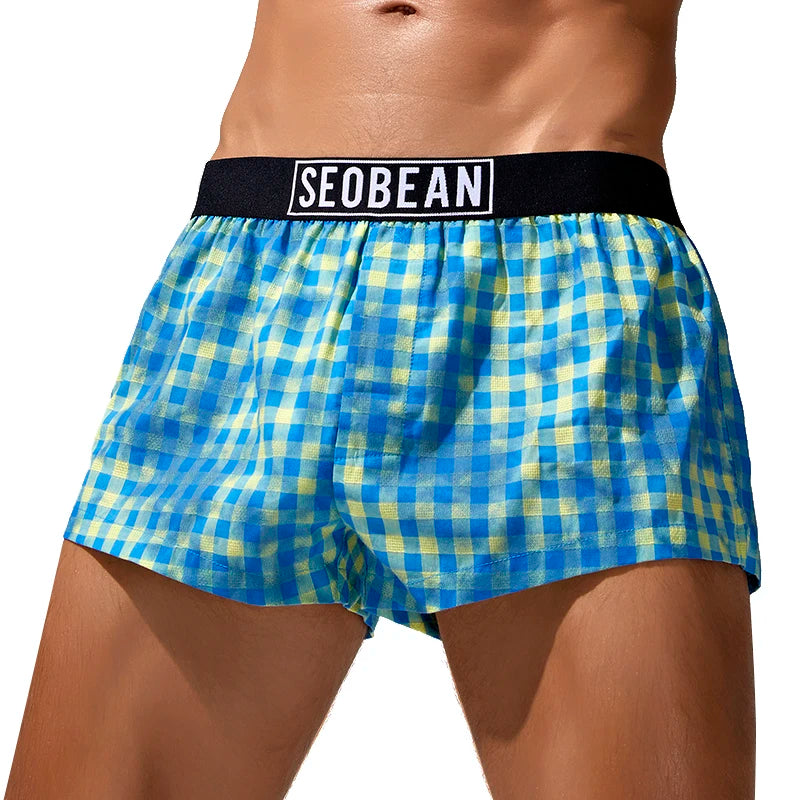 #PB Men's Cotton Plaid Underwear