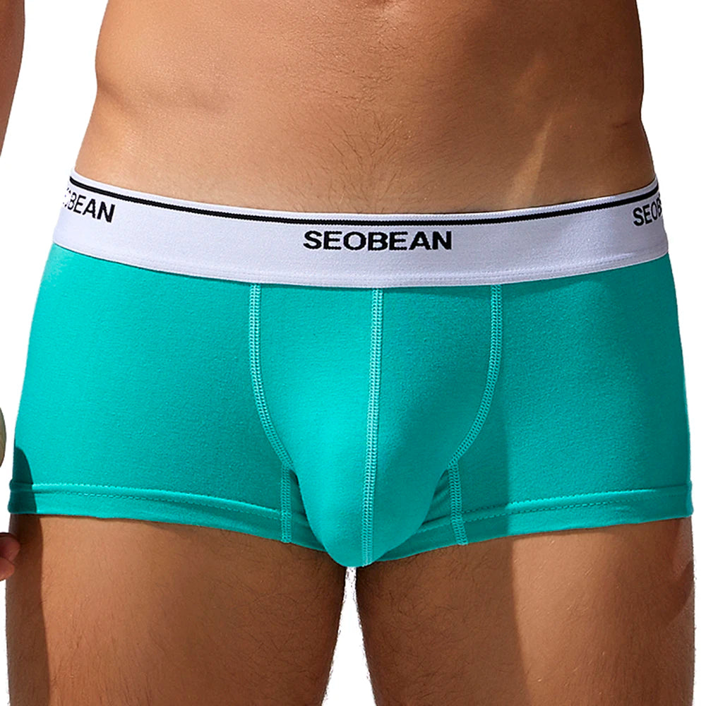 #PB Men's Cotton Underwear Boxers Solid Underwear - passionbarn.com