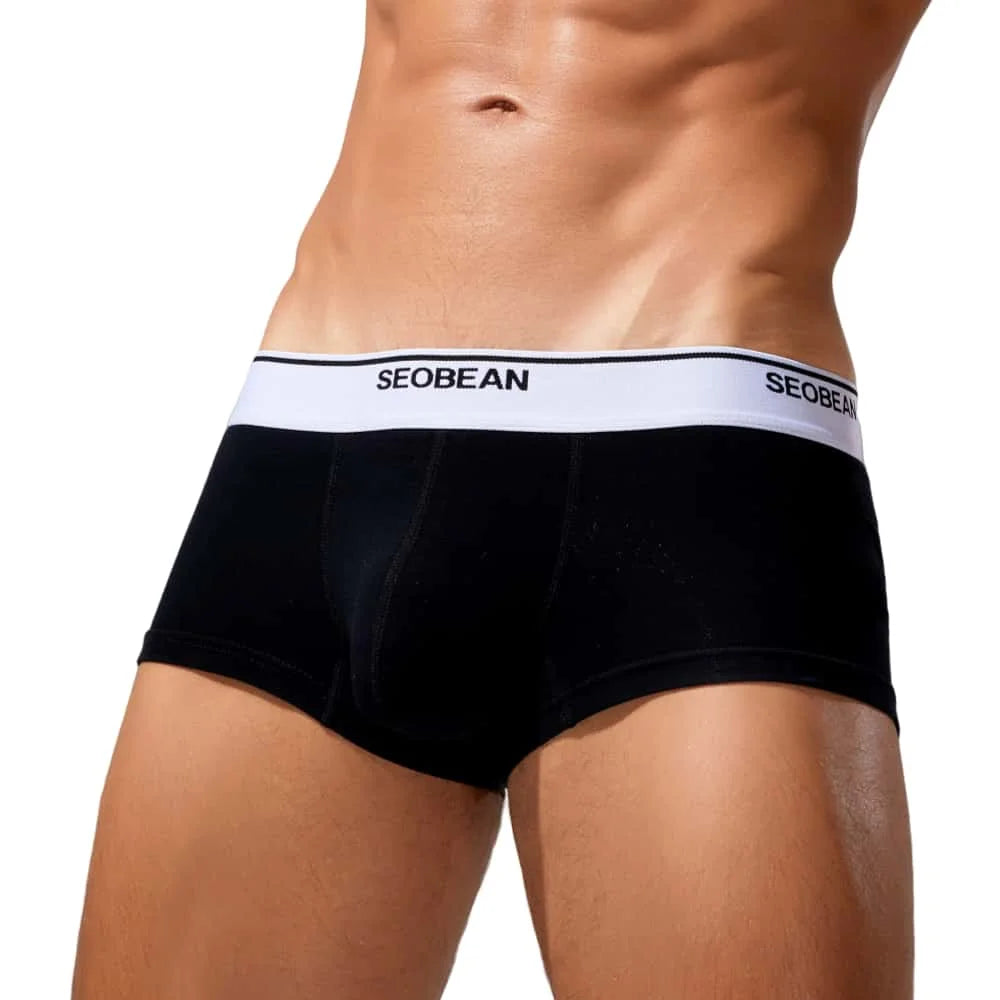 #PB Men's Cotton Underwear Boxers Solid Underwear - passionbarn.com
