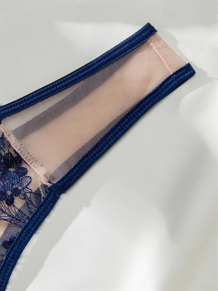 #PB Mesh Embroidered Lingerie Set - passionbarn.com