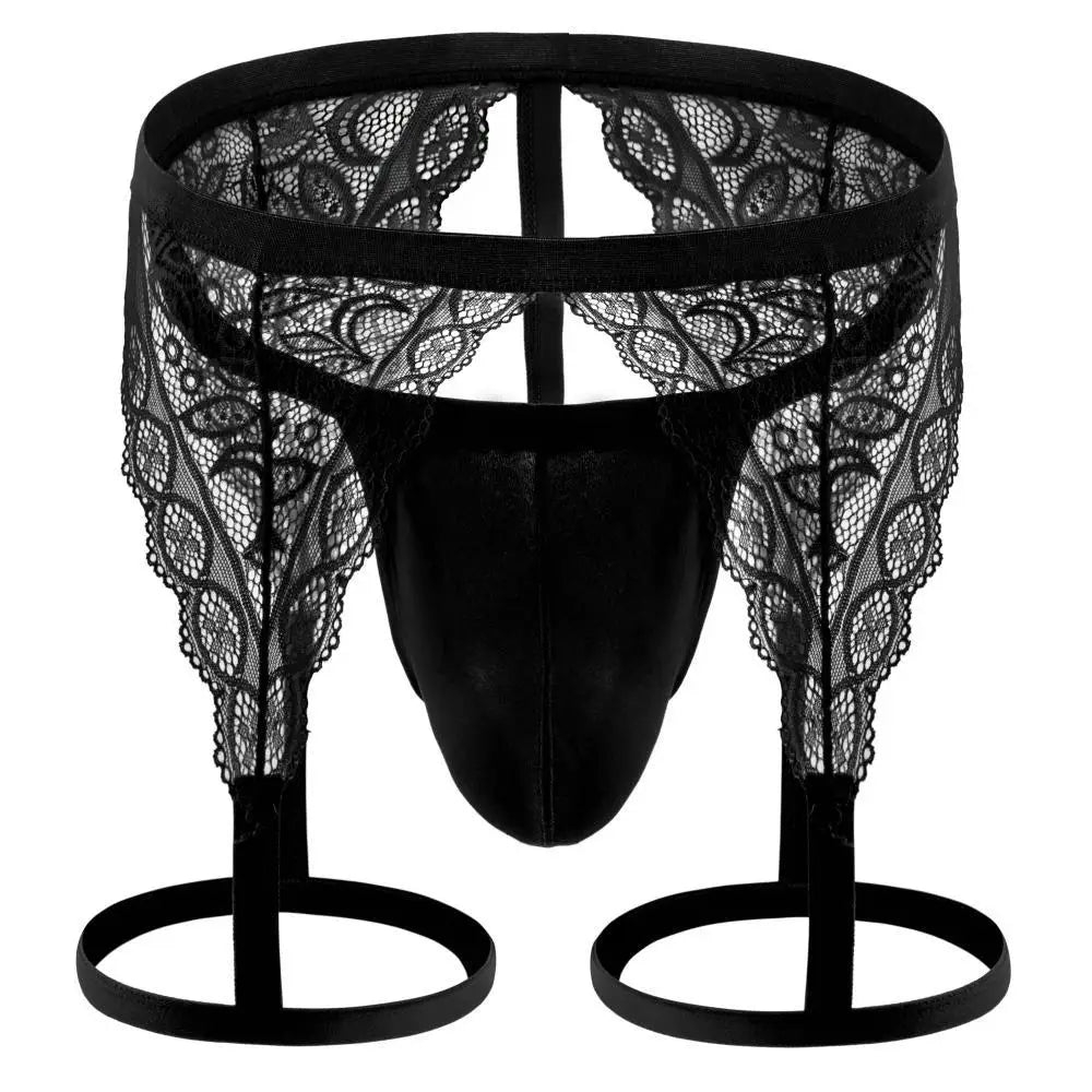 #PB Men's Thongs Erotic Lingerie Lace T-back Underpants - passionbarn.com