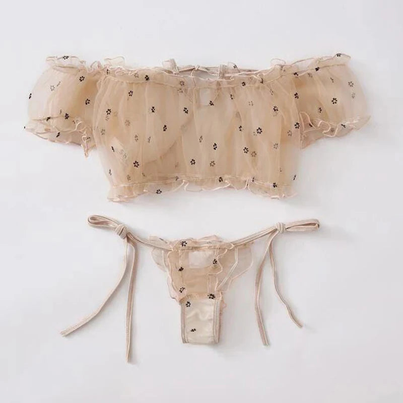 #PB Mesh Lingerie Bandage Set - passionbarn.com