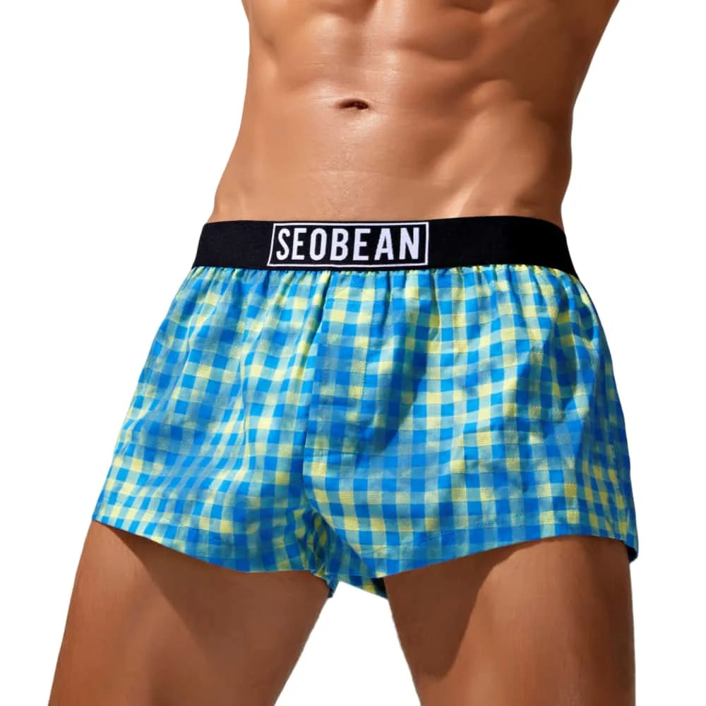 #PB Men's Cotton Plaid Underwear