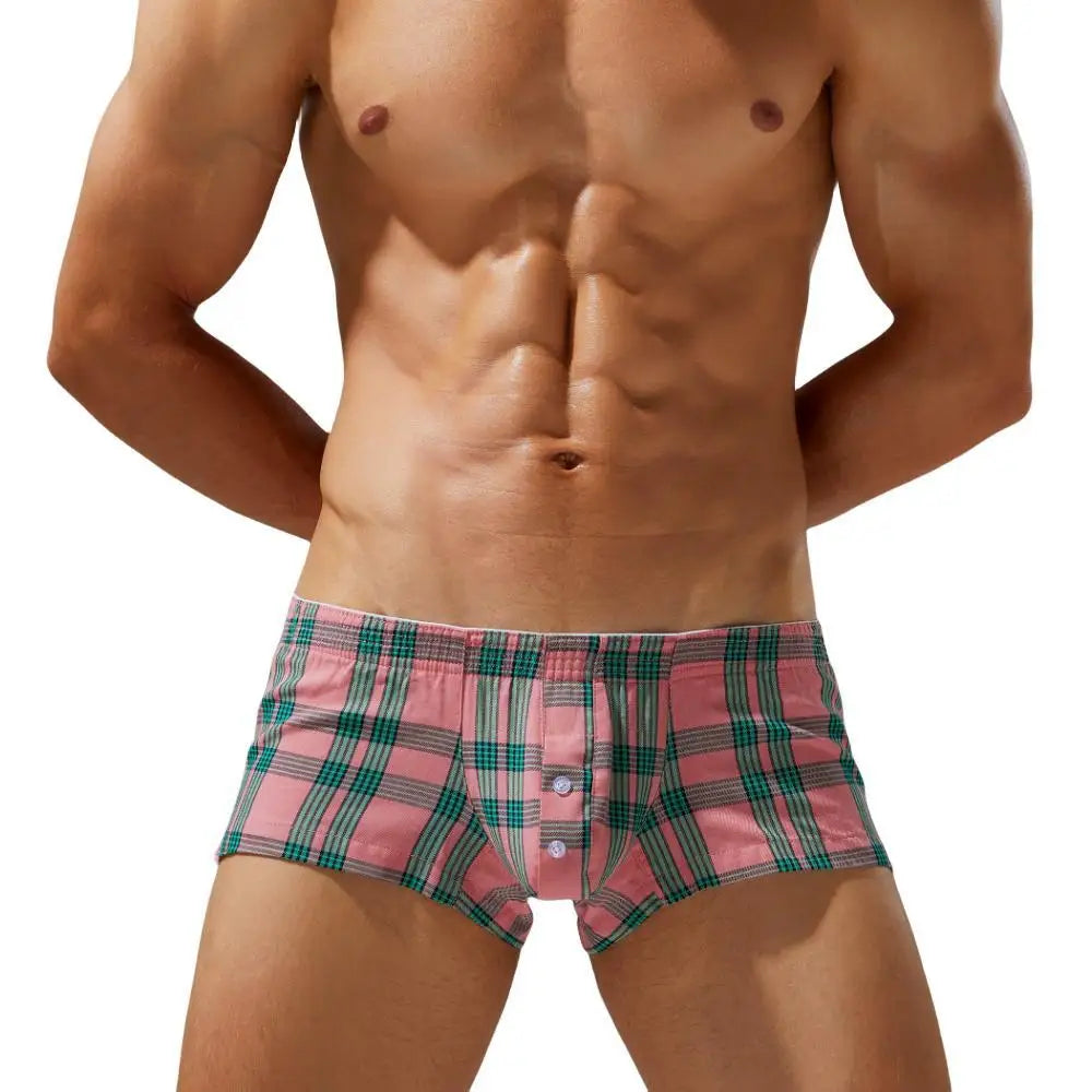 #PB Men's Plaid Boxer Shorts Cotton