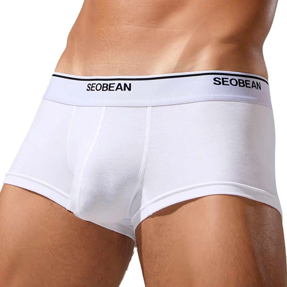 #PB Men's Cotton Underwear Boxers Solid Underwear - passionbarn.com