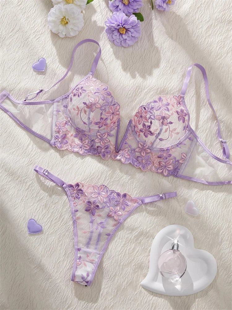 #PB Romantic Purple Lingerie Set - passionbarn.com