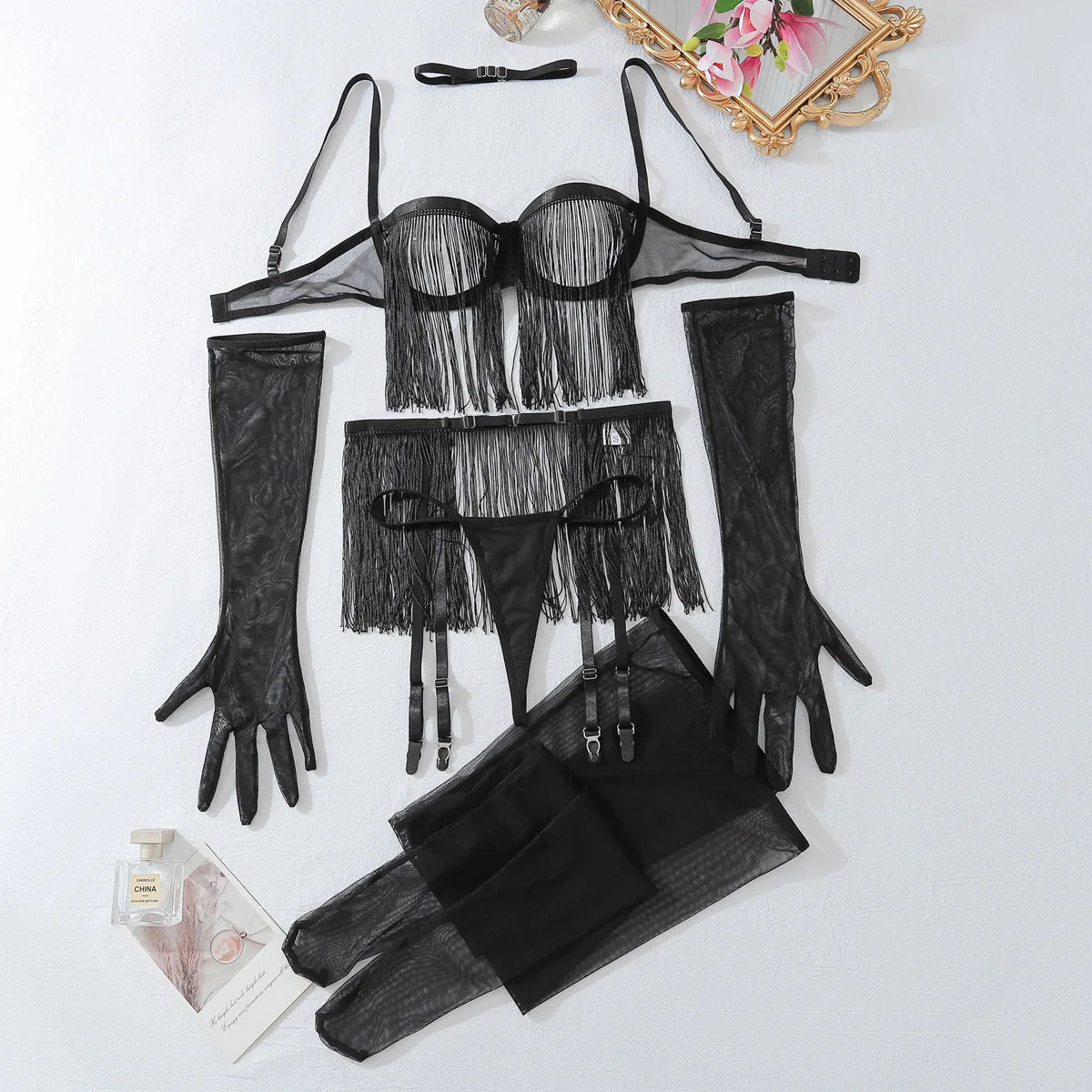 #PB Lingerie 8-Piece Transparent Ultra Set - passionbarn.com