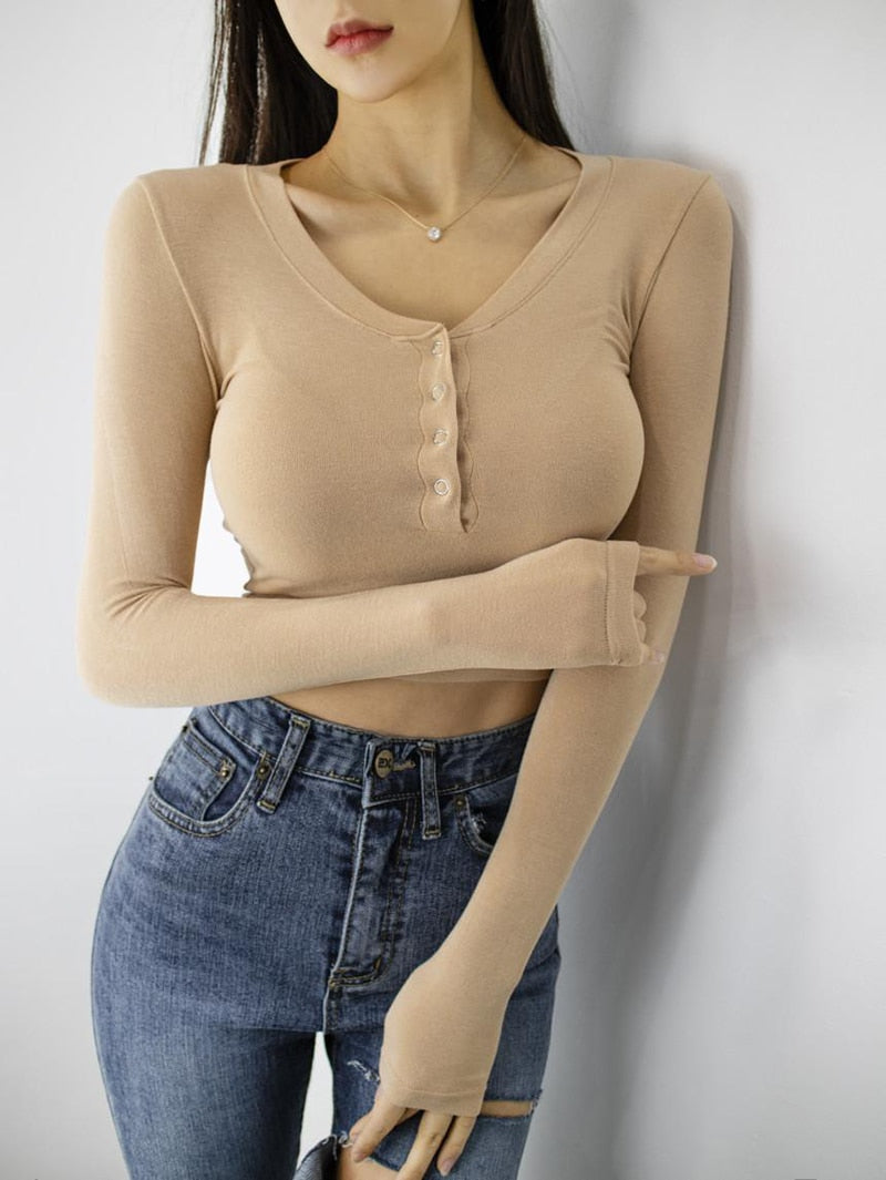 #PB V-Neck Crop Top - passionbarn.com