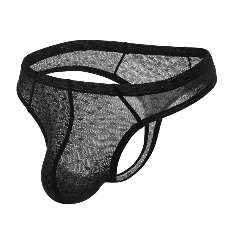 #PB Underwear Men Transparent Thong G-String Ice Silk Lingerie Underpants