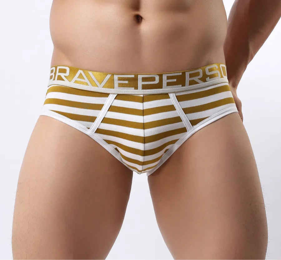 #PB Men Briefs Cotton Striped Underwear