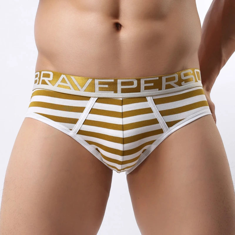 #PB Men Briefs Cotton Striped Underwear