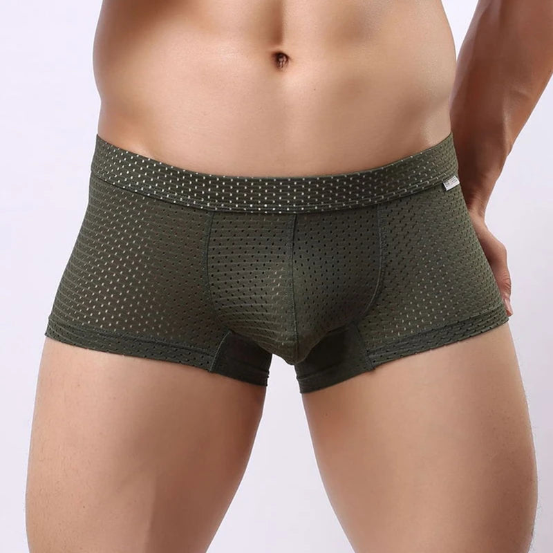 #PB Men Underwear Mesh Breathable Boxer Shorts