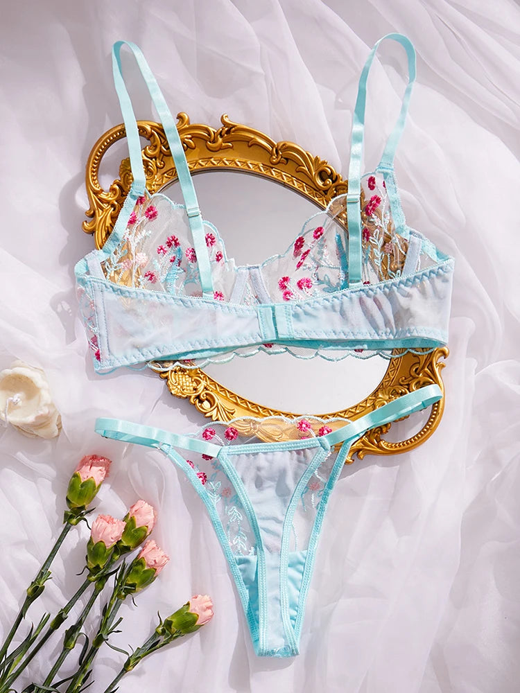 #PB Lingerie Fancy Embroidery Set - passionbarn.com
