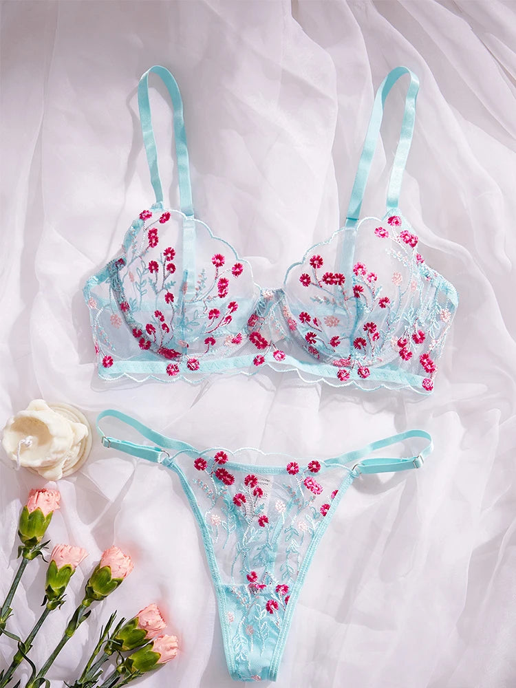 #PB Lingerie Fancy Embroidery Set - passionbarn.com