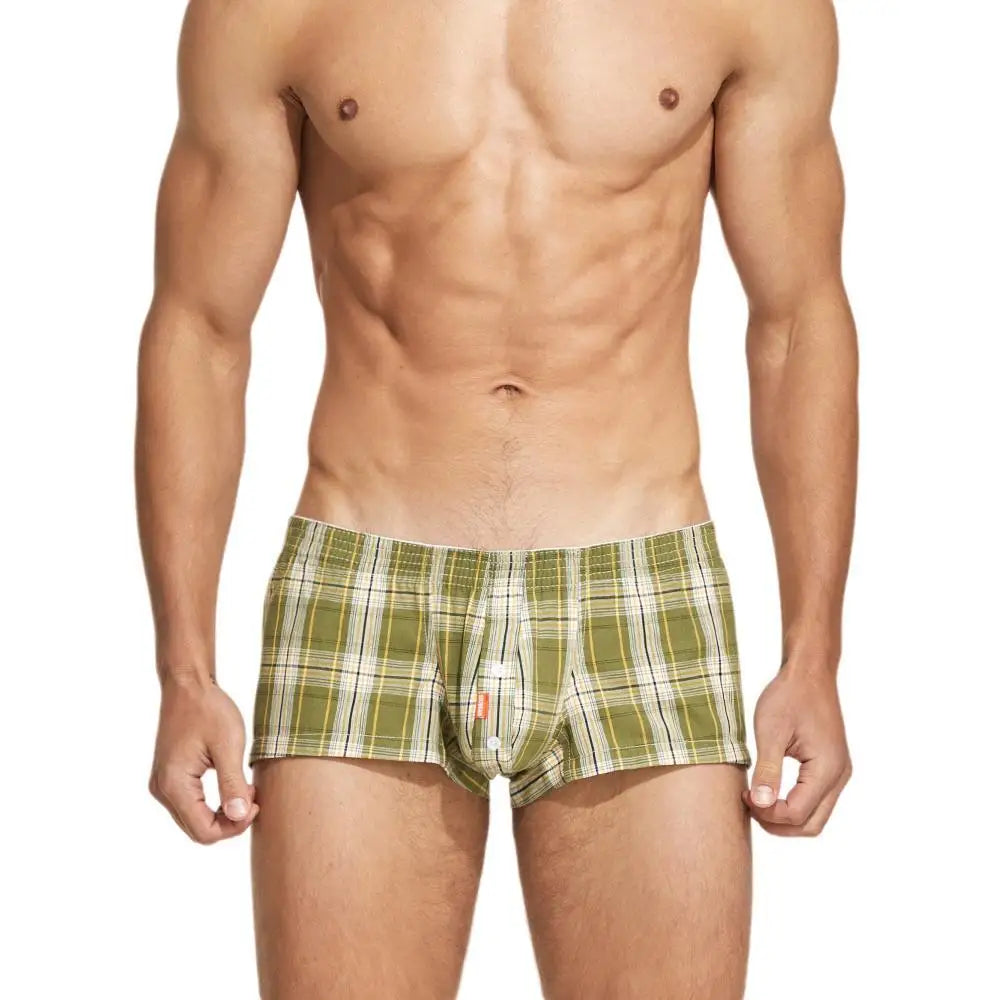 #PB Cotton Plaid Underwear Men Boxer Shorts - passionbarn.com