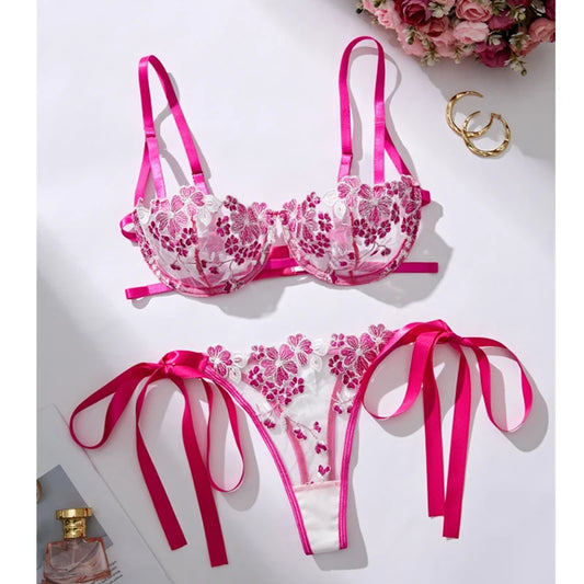 #PB Fancy Lingerie Embroidery Set - passionbarn.com