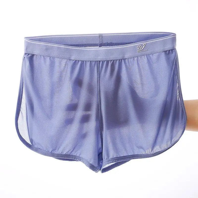#PB Sleep Bottoms Men Arrow Shorts Ice Silk Mesh Breathable Underwear Boxers Shorts - passionbarn.com