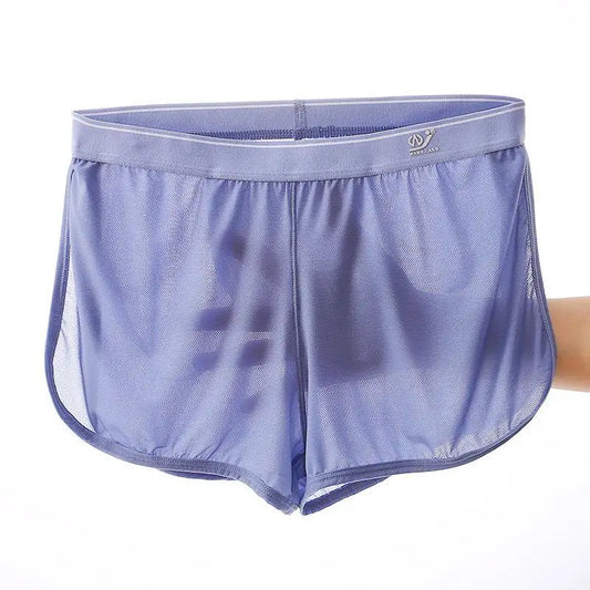 #PB Sleep Bottoms Men Arrow Shorts Ice Silk Mesh Breathable Underwear Boxers Shorts - passionbarn.com