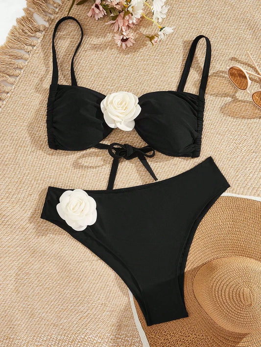 #PB 3D Flower Plus Size Swimsuit
