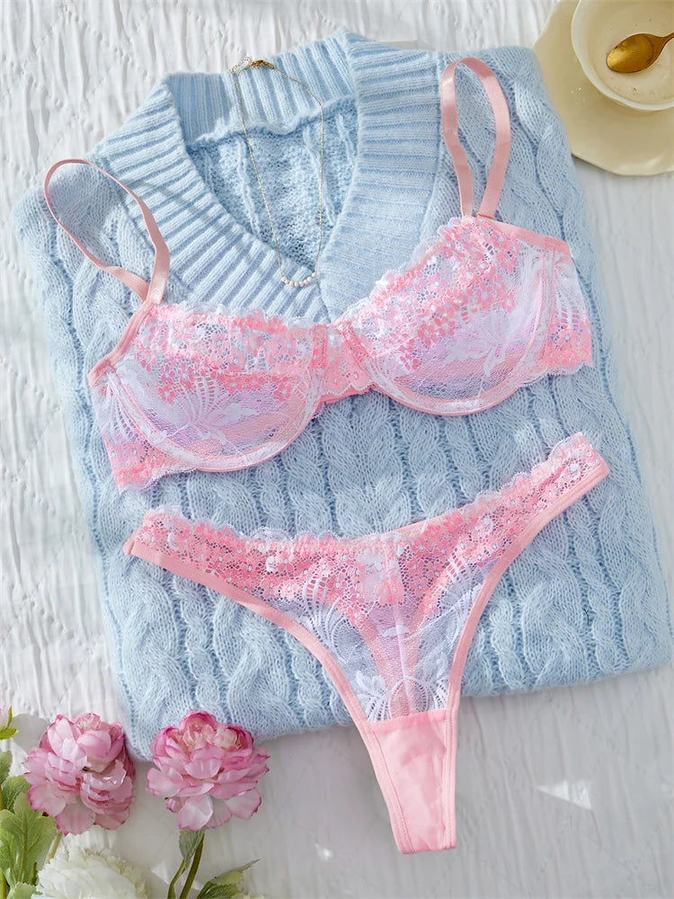 #PB Pink Bra and Panty Set - passionbarn.com