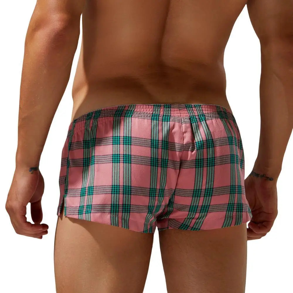 #PB Men's Plaid Boxer Shorts Cotton