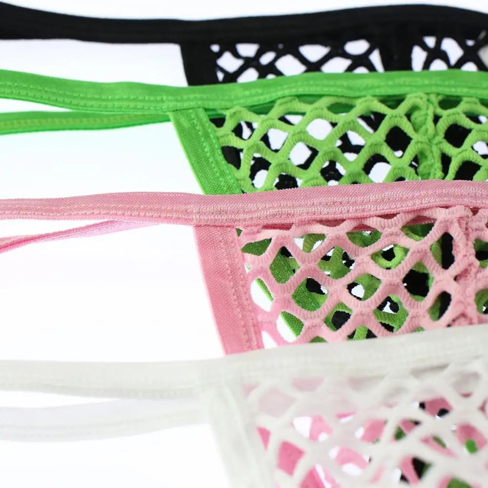 #PB Men Thongs Big Mesh Transparent See Through Underpants - passionbarn.com