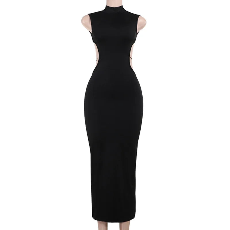 #PB Backless Bandage Butterfly Detail Long Dress - passionbarn.com