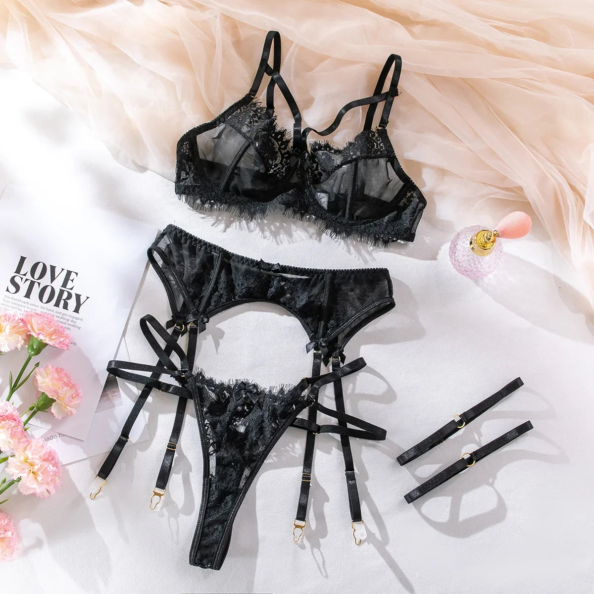 #PB 4 Piece Lingerie Set - passionbarn.com