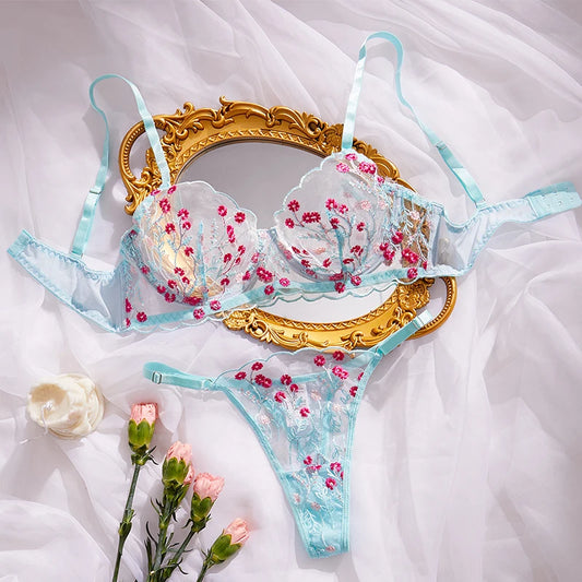 #PB Lingerie Fancy Embroidery Set - passionbarn.com