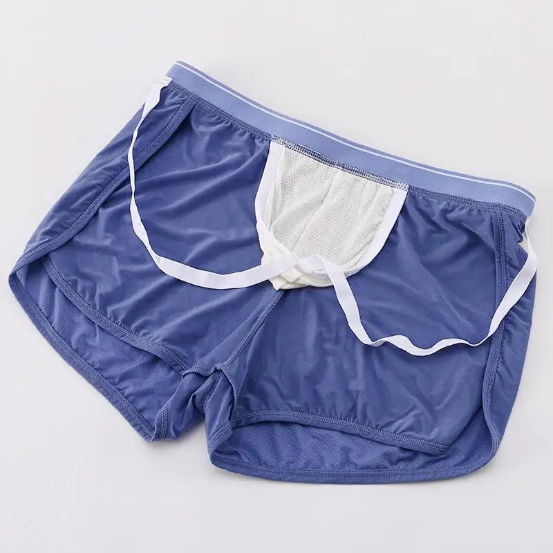 #PB Sleep Bottoms Men Arrow Shorts Ice Silk Mesh Breathable Underwear Boxers Shorts - passionbarn.com