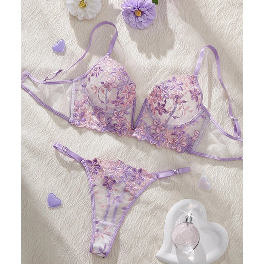 #PB Romantic Purple Lingerie Set - passionbarn.com