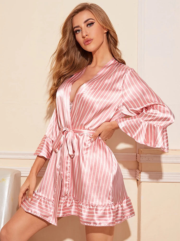 #PB 4 piece Stripe Pajamas Set - passionbarn.com