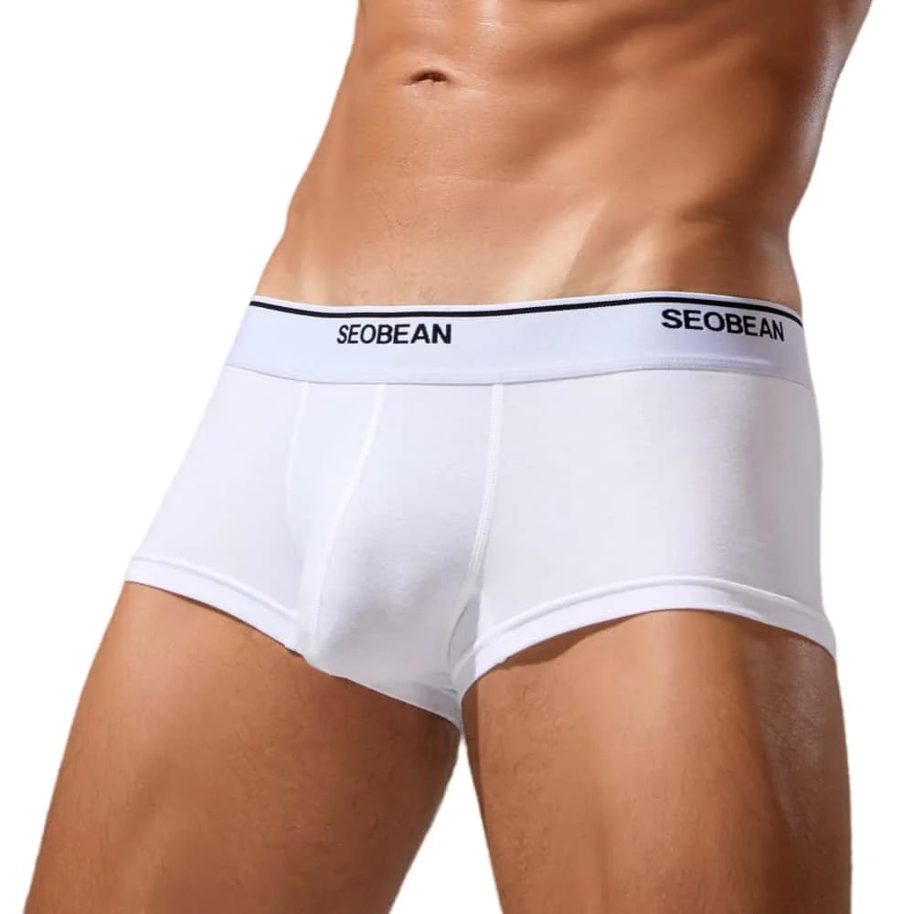 #PB Men's Cotton Underwear Boxers Solid Underwear - passionbarn.com