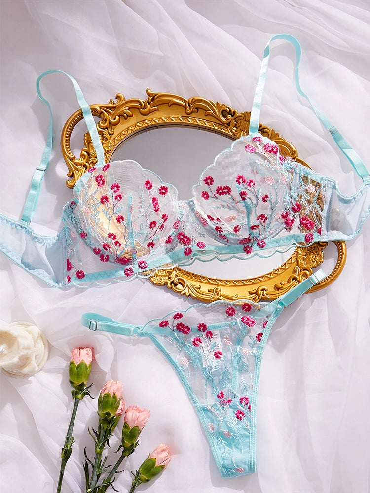 #PB Lingerie Fancy Embroidery Set - passionbarn.com