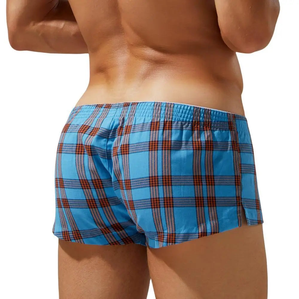 #PB Men's Plaid Boxer Shorts Cotton