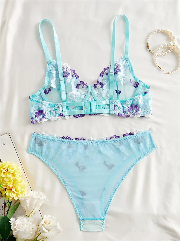 #PB Lingerie Blue Set - passionbarn.com