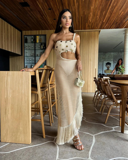 #PB 2 Pcs Tassel Skirt Bikini