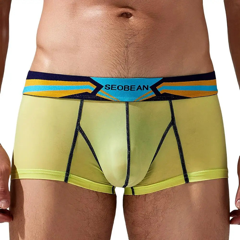 #PB Mens Boxers Ice Silk Breathable Underpants - passionbarn.com