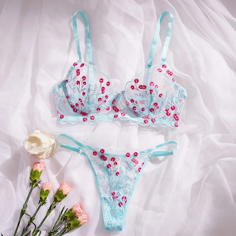 #PB Lingerie Fancy Embroidery Set - passionbarn.com